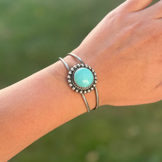 Turquoise Flower Cuff