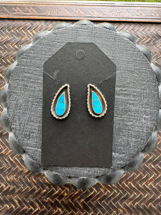 Turquoise Teardrop Studs